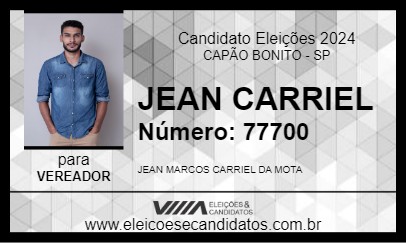 Candidato JEAN CARRIEL 2024 - CAPÃO BONITO - Eleições