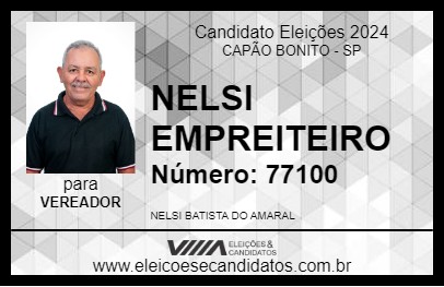 Candidato NELSI EMPREITEIRO 2024 - CAPÃO BONITO - Eleições