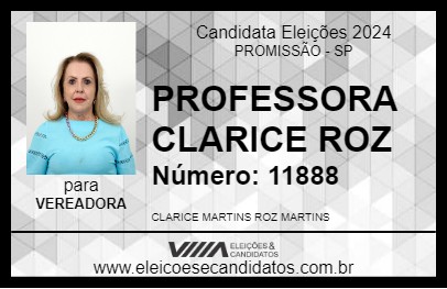 Candidato PROFESSORA CLARICE ROZ 2024 - PROMISSÃO - Eleições