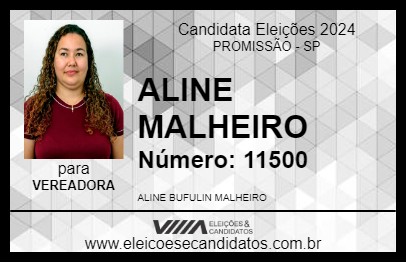 Candidato ALINE MALHEIRO 2024 - PROMISSÃO - Eleições