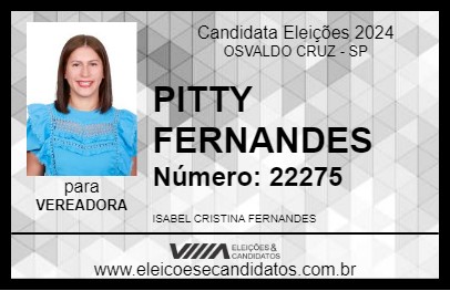 Candidato PITTY FERNANDES 2024 - OSVALDO CRUZ - Eleições