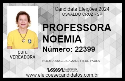 Candidato PROFESSORA NOEMIA 2024 - OSVALDO CRUZ - Eleições