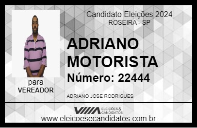 Candidato ADRIANO MOTORISTA 2024 - ROSEIRA - Eleições