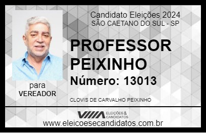 Candidato PROFESSOR PEIXINHO 2024 - SÃO CAETANO DO SUL - Eleições