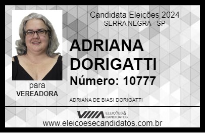 Candidato ADRIANA DORIGATTI 2024 - SERRA NEGRA - Eleições