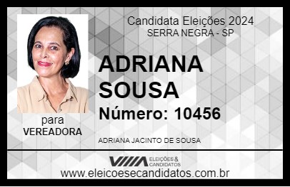 Candidato ADRIANA SOUSA 2024 - SERRA NEGRA - Eleições