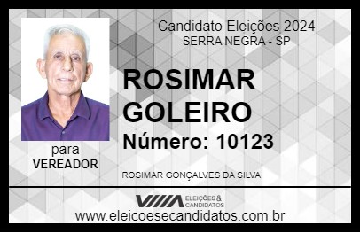 Candidato ROSIMAR GOLEIRO 2024 - SERRA NEGRA - Eleições