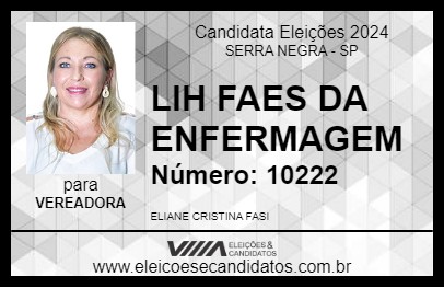 Candidato LIH FAES DA ENFERMAGEM 2024 - SERRA NEGRA - Eleições