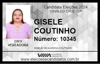 Candidato GISELE COUTINHO 2024 - OSVALDO CRUZ - Eleições