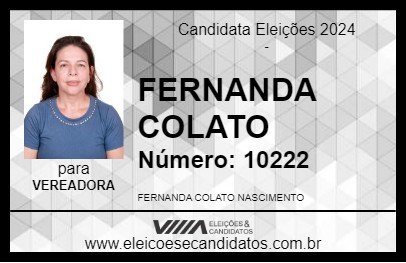 Candidato FERNANDA COLATO 2024 - OSVALDO CRUZ - Eleições