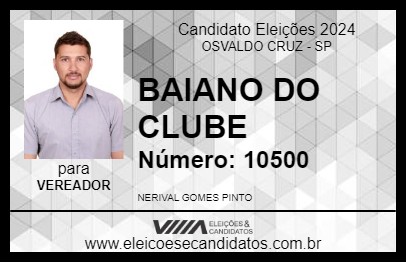 Candidato BAIANO DO CLUBE 2024 - OSVALDO CRUZ - Eleições