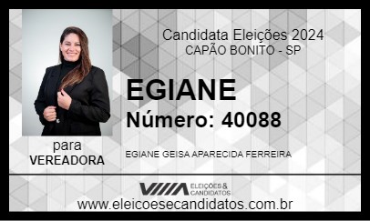 Candidato EGIANE 2024 - CAPÃO BONITO - Eleições