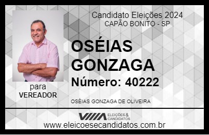 Candidato OSÉIAS GONZAGA 2024 - CAPÃO BONITO - Eleições