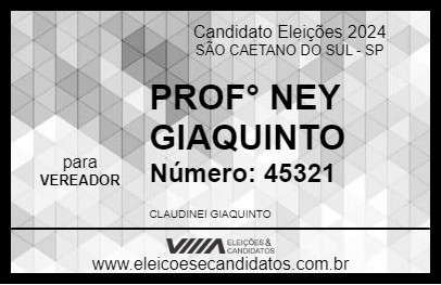 Candidato PROF° NEY GIAQUINTO 2024 - SÃO CAETANO DO SUL - Eleições