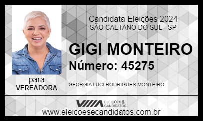 Candidato GIGI MONTEIRO 2024 - SÃO CAETANO DO SUL - Eleições