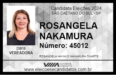 Candidato ROSANGELA NAKAMURA 2024 - SÃO CAETANO DO SUL - Eleições