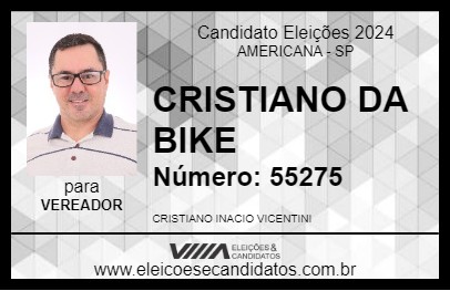 Candidato CRISTIANO DA BIKE 2024 - AMERICANA - Eleições