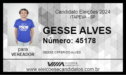 Candidato GESSE ALVES 2024 - ITAPEVA - Eleições