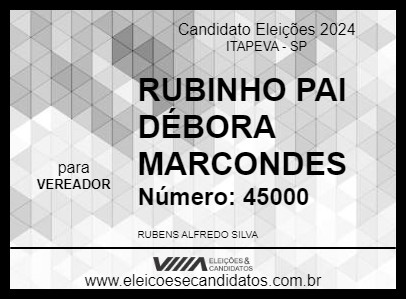 Candidato RUBINHO PAI DÉBORA MARCONDES 2024 - ITAPEVA - Eleições