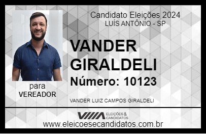 Candidato VANDER GIRALDELI 2024 - LUÍS ANTÔNIO - Eleições