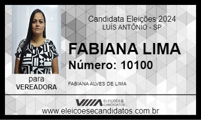 Candidato FABIANA LIMA 2024 - LUÍS ANTÔNIO - Eleições