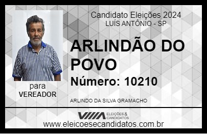 Candidato ARLINDÃO DO POVO 2024 - LUÍS ANTÔNIO - Eleições