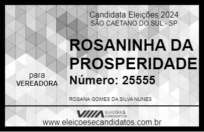 Candidato ROSANINHA DA PROSPERIDADE 2024 - SÃO CAETANO DO SUL - Eleições