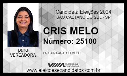 Candidato CRIS MELO 2024 - SÃO CAETANO DO SUL - Eleições