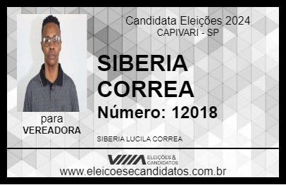 Candidato SIBERIA CORREA 2024 - CAPIVARI - Eleições