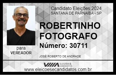 Candidato ROBERTINHO FOTOGRAFO 2024 - SANTANA DE PARNAÍBA - Eleições