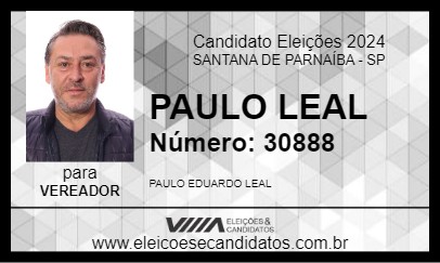 Candidato PAULO LEAL 2024 - SANTANA DE PARNAÍBA - Eleições