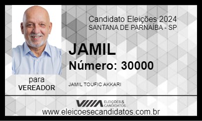 Candidato JAMIL 2024 - SANTANA DE PARNAÍBA - Eleições