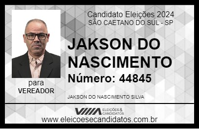 Candidato JAKSON DO NASCIMENTO 2024 - SÃO CAETANO DO SUL - Eleições