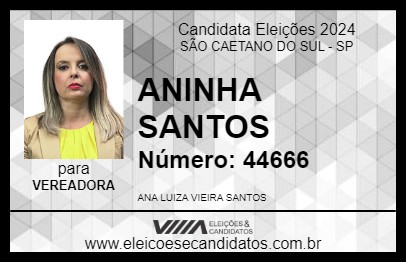 Candidato ANINHA SANTOS 2024 - SÃO CAETANO DO SUL - Eleições