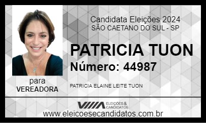 Candidato PATRICIA TUON 2024 - SÃO CAETANO DO SUL - Eleições