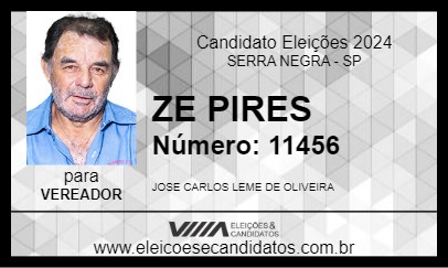 Candidato ZE PIRES 2024 - SERRA NEGRA - Eleições