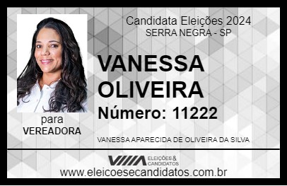 Candidato VANESSA OLIVEIRA 2024 - SERRA NEGRA - Eleições