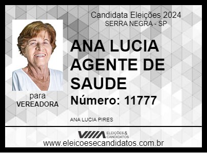 Candidato ANA LUCIA AGENTE DE SAUDE 2024 - SERRA NEGRA - Eleições