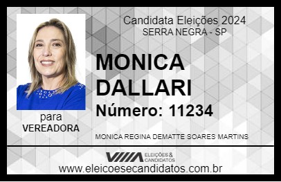 Candidato MONICA DALLARI 2024 - SERRA NEGRA - Eleições