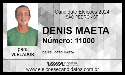 Candidato DENIS MAETA 2024 - SÃO PEDRO - Eleições