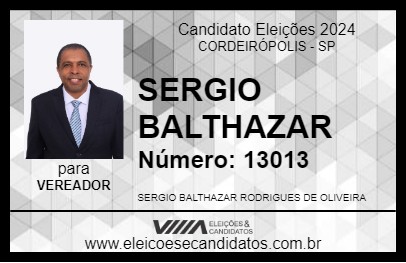 Candidato SERGIO BALTHAZAR 2024 - CORDEIRÓPOLIS - Eleições