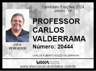 Candidato PROFESSOR CARLOS VALDERRAMA 2024 - JARINU - Eleições