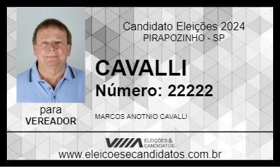 Candidato CAVALLI 2024 - PIRAPOZINHO - Eleições