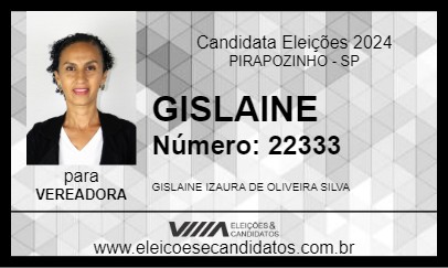 Candidato GISLAINE 2024 - PIRAPOZINHO - Eleições