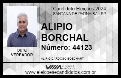 Candidato ALIPIO BORCHAL 2024 - SANTANA DE PARNAÍBA - Eleições