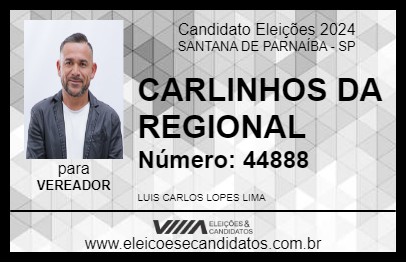 Candidato CARLINHOS DA REGIONAL 2024 - SANTANA DE PARNAÍBA - Eleições