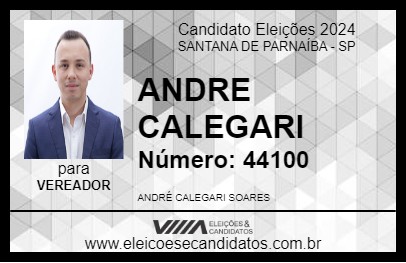 Candidato ANDRE CALEGARI 2024 - SANTANA DE PARNAÍBA - Eleições