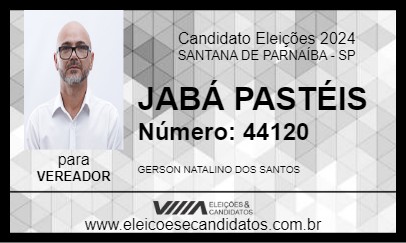 Candidato JABÁ PASTÉIS 2024 - SANTANA DE PARNAÍBA - Eleições