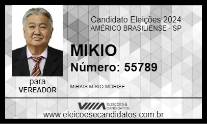 Candidato MIKIO 2024 - AMÉRICO BRASILIENSE - Eleições