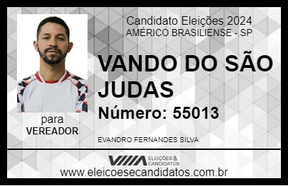 Candidato VANDO DO SÃO JUDAS 2024 - AMÉRICO BRASILIENSE - Eleições